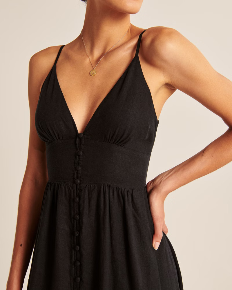 Button-Through Maxi Dress | Abercrombie & Fitch (US)