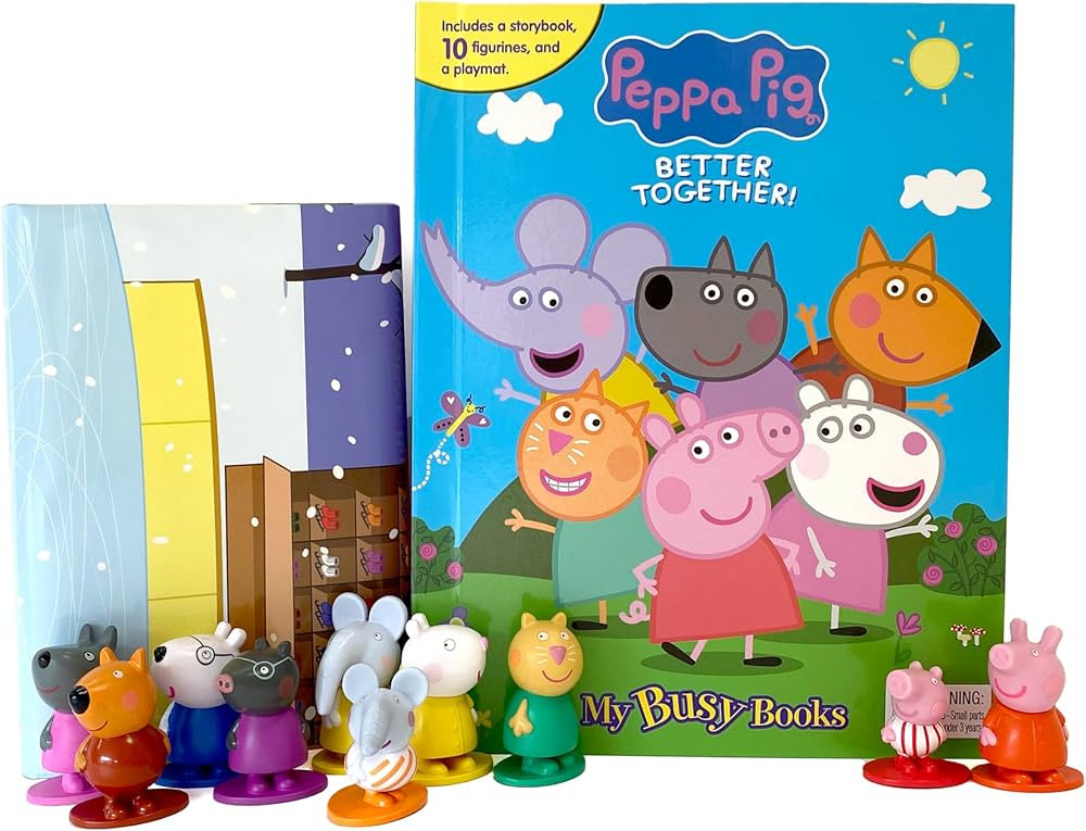 Peppa Pig Better Together My Busy Books - Storybook, 10 figurines, playmat | Amazon (US)