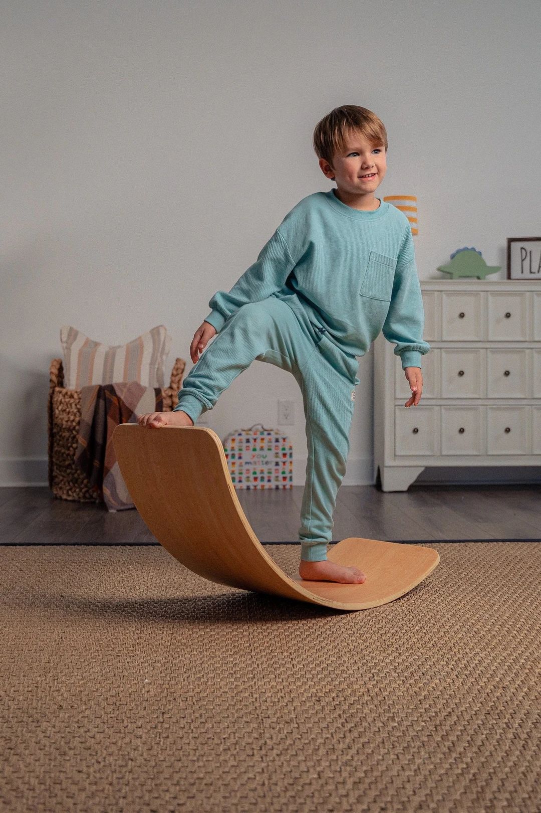 Wooden Wobble Balance Board, Gentle Monster 35 Inch Rocker Board Natural Wood, Kids Toddler Open ... | Etsy (US)