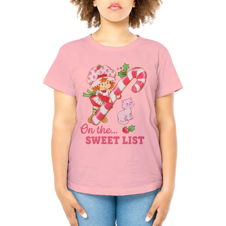 Strawberry Shortcake Graphic Crew Neck Short Sleeve T-Shirt, Women's | Walmart (US)