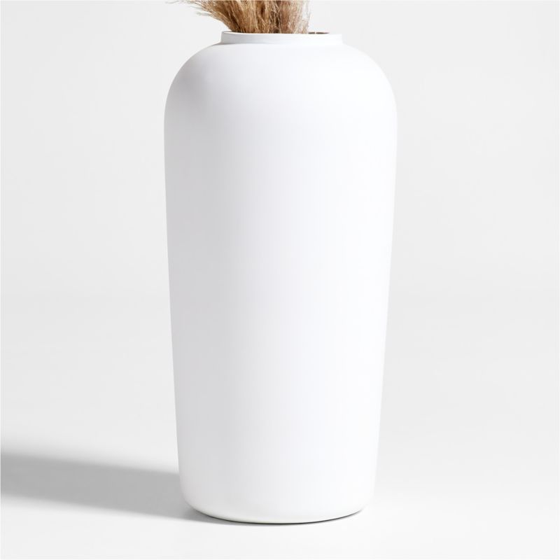 Haven White Cement Vase | Crate & Barrel | Crate & Barrel