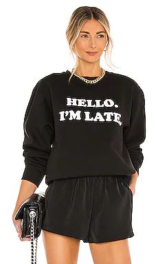 DEPARTURE Hello I'm Late Sweatshirt in Black from Revolve.com | Revolve Clothing (Global)