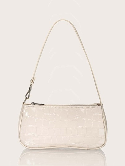 Minimalist Croc Embossed Shoulder Bag | SHEIN