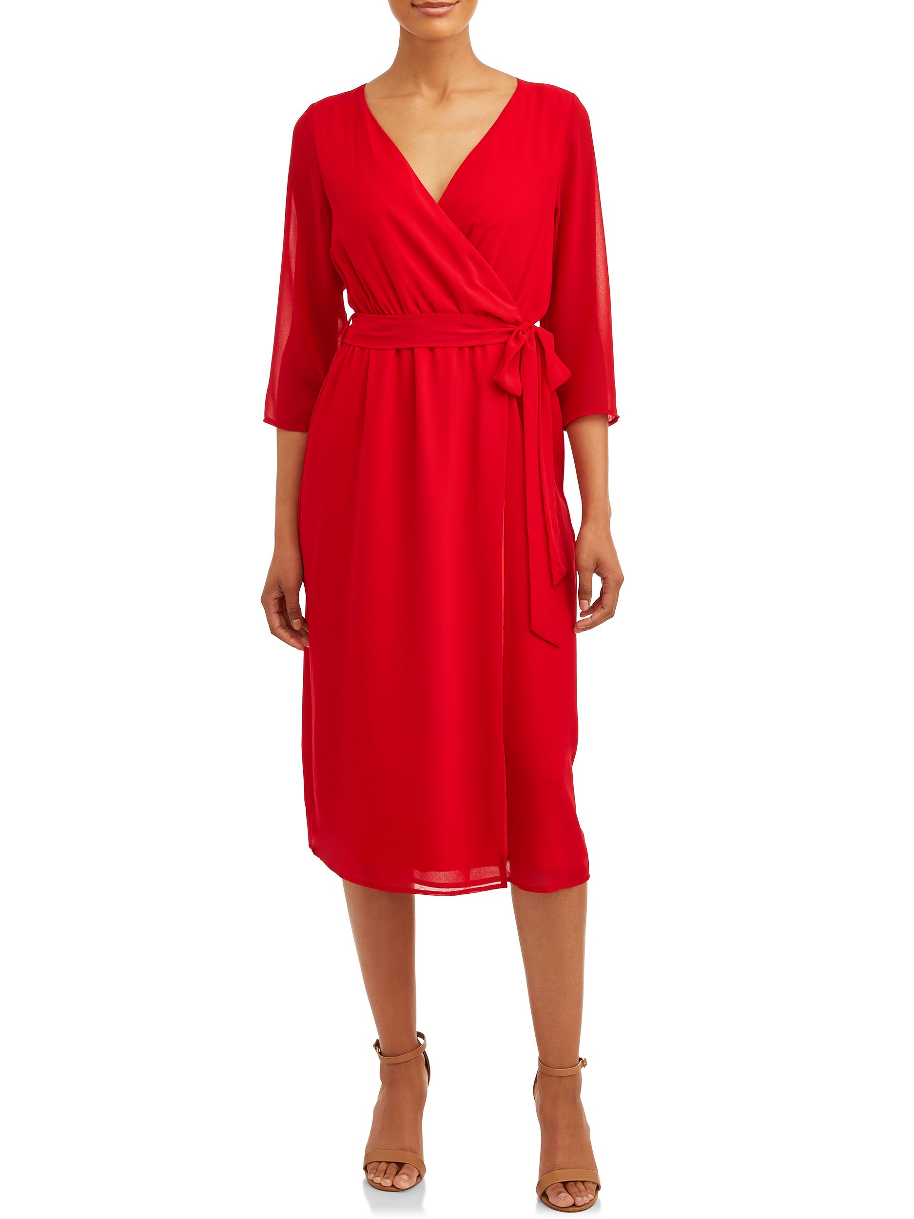 Love Sadie Women's Wrap Woven Dress | Walmart (US)