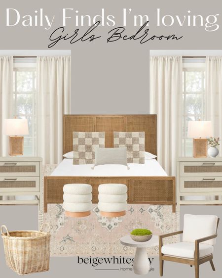 Girl bedroom inspiration, this feminine bedroom is so perfect as a girl grows up all these furniture items will grow up with her. This is a mix of wayfair, Target, and Tj maxx, and H&M home. You can create a beautiful curated look on a budget. 

#LTKFind #LTKhome #LTKstyletip