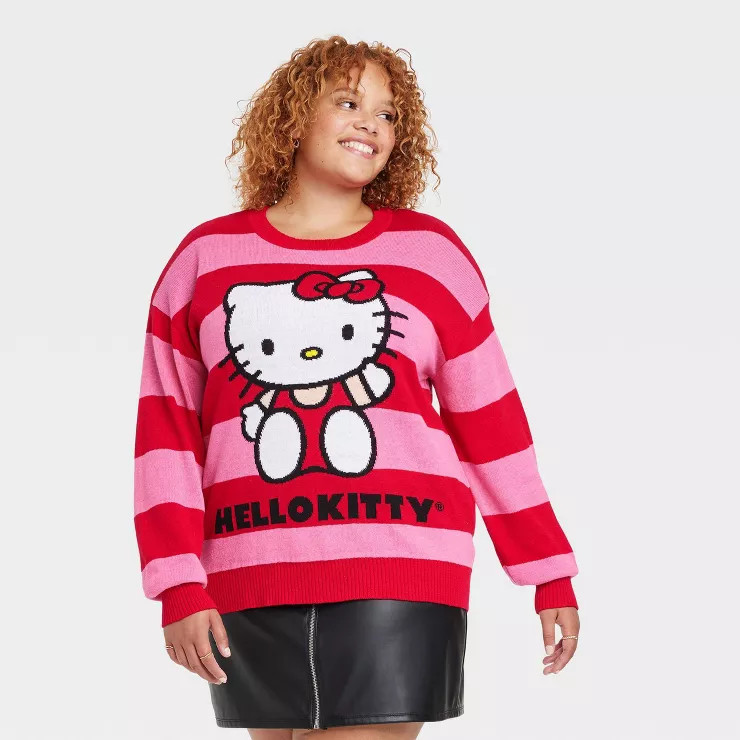 Women's Hello Kitty Graphic Sweater - Red | Target