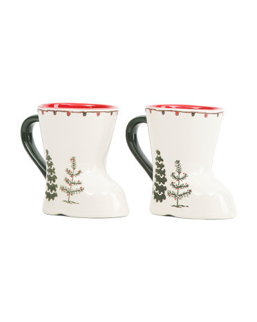 Set Of 2 Tree Boot Mugs | TJ Maxx