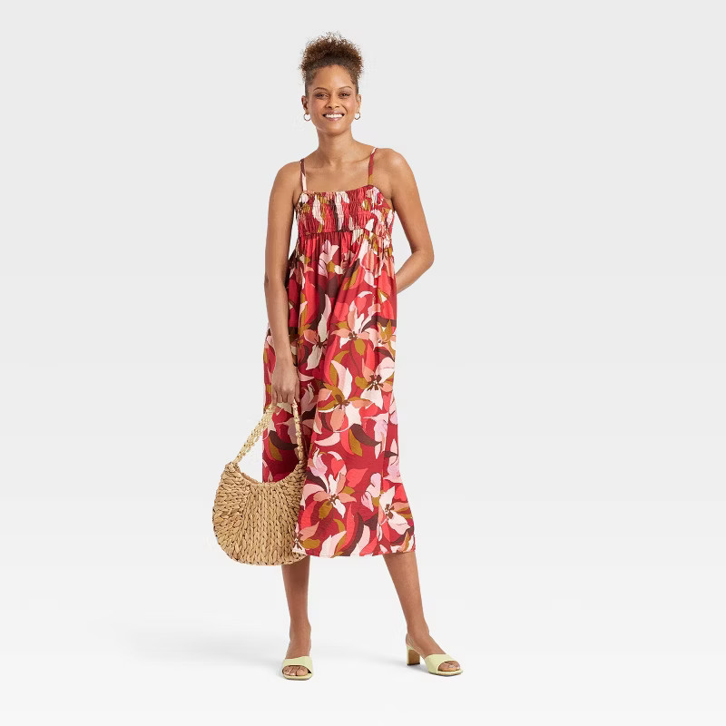 Women's Spaghetti Strap Smocked Dress - A New Day™ | Target