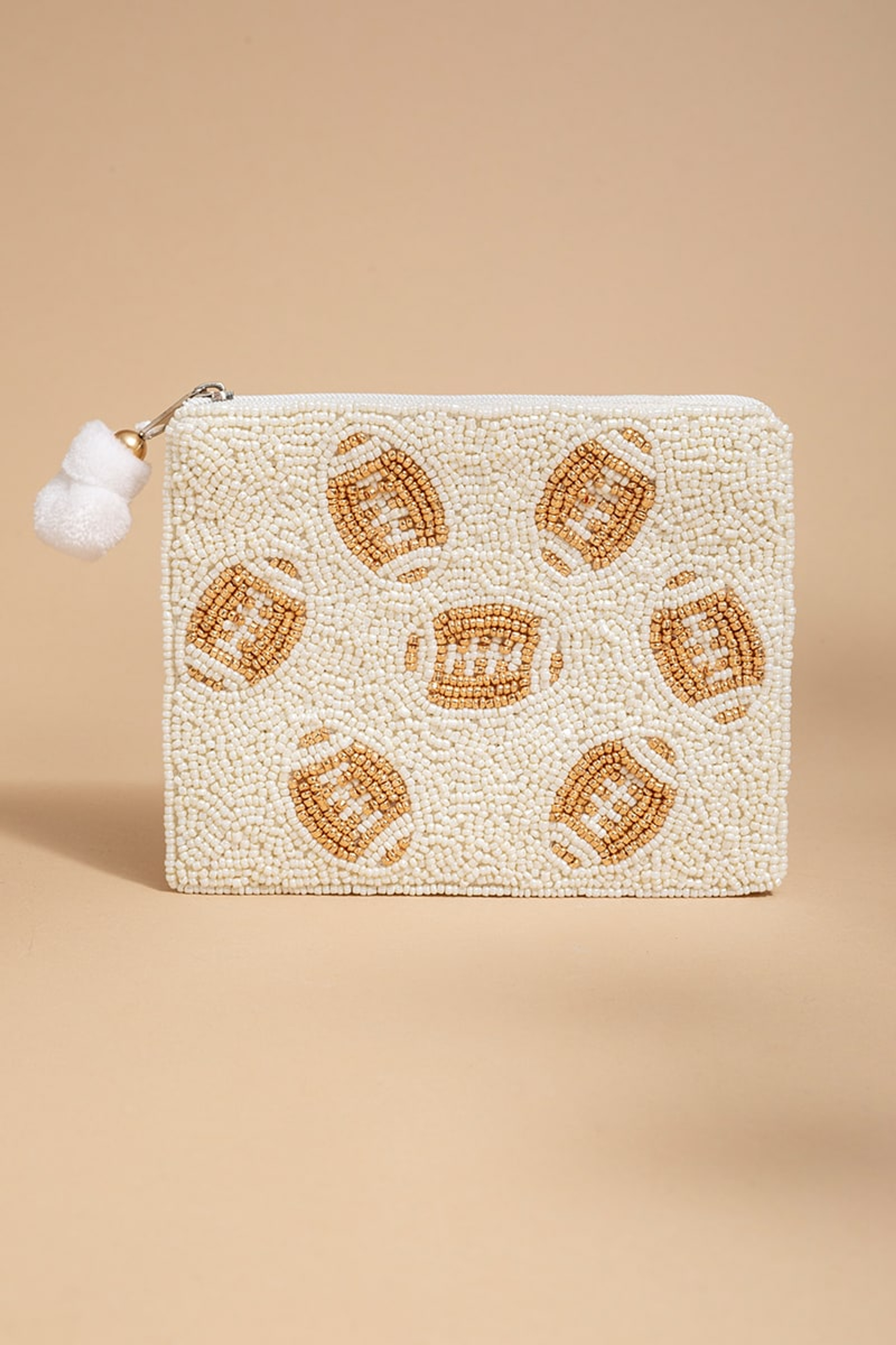 Football Beaded Pouch | Francesca's