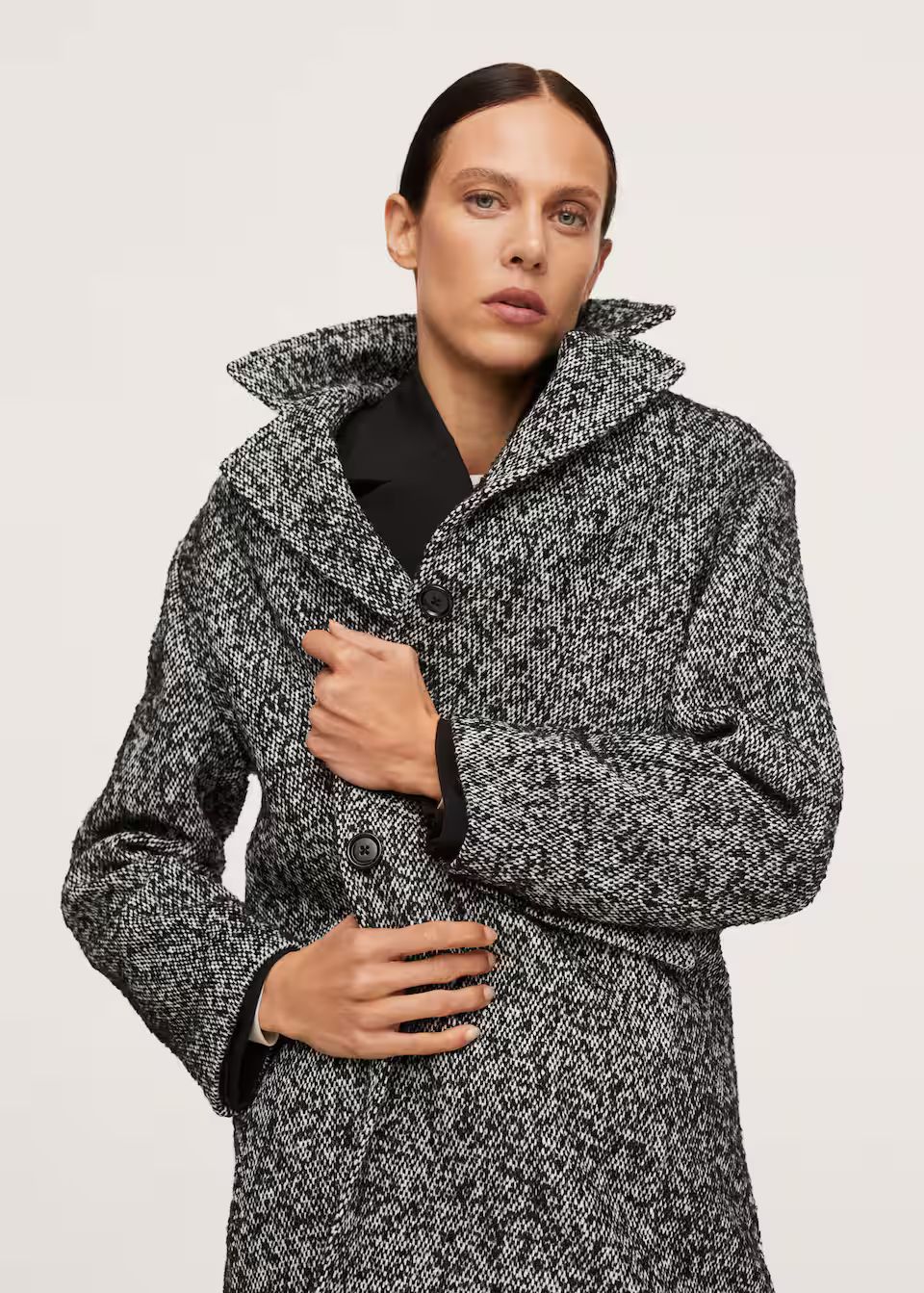 Flecked wool-blend coat | MANGO (US)