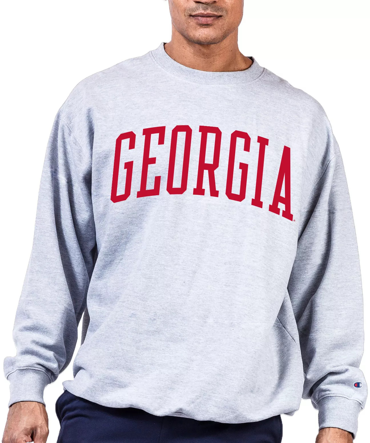 Champion Men's Big & Tall Georgia Bulldogs Grey Reverse Weave Crew Sweatshirt, 3XLT, Gray | Dick's Sporting Goods