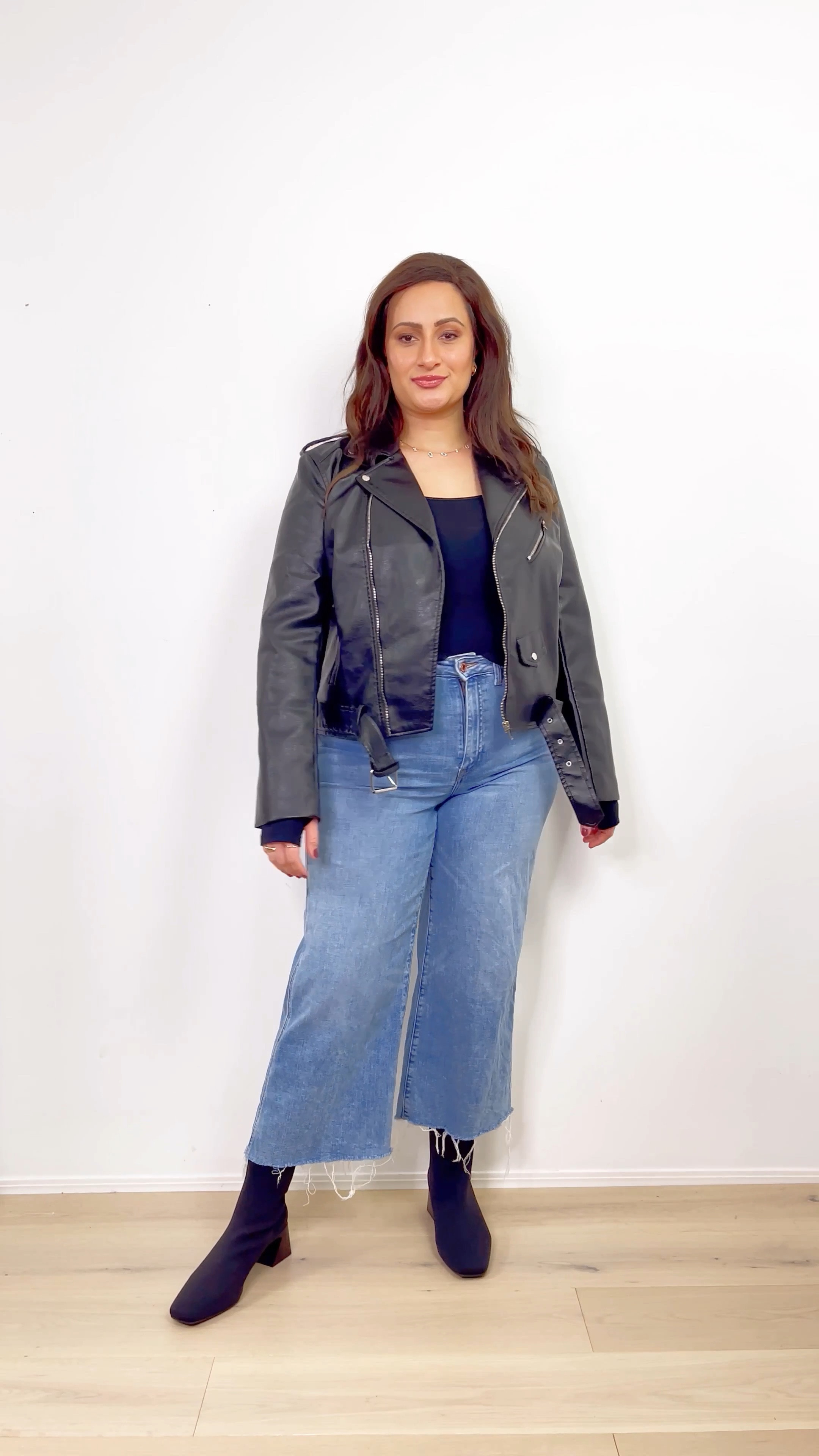 Rainy day winter outfit. Faux leather jacket from Amazon fashion, wide leg jeans, water resistant sustainable ankle boots from VIVAIA. Use code: vlove to save 10% 
Casual chic outfit 
Streetwear 

#LTKSeasonal #LTKunder100 #LTKstyletip