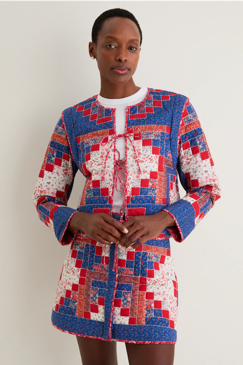 Blue Multi Quilted Shorditch Jacket | Tuckernuck (US)