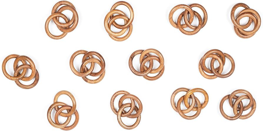 Napkin Rings Set of 12, Wooden Napkin Holders, Serviette Rings Bulk for Party Decoration, Dinning... | Amazon (US)