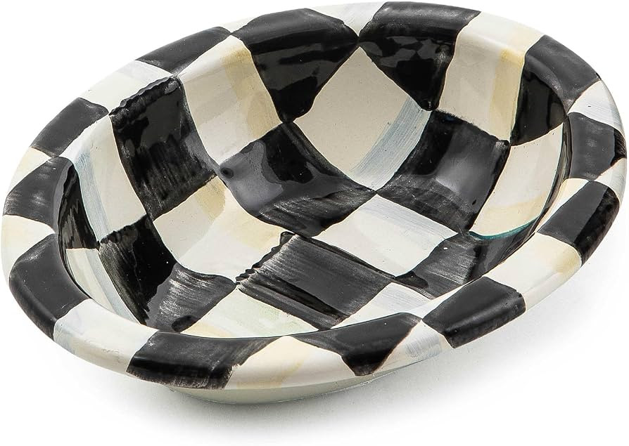 MACKENZIE-CHILDS Enamel Soap Dish, Decorative Soap Holder for Bathroom or Kitchen, Black-and-Whit... | Amazon (US)