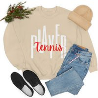 Tennis Player Unisex Sweatshirt, Red & White Text, Sweatshirt For Players Lovers, Matching Couples Sweatshirts, Causal Sweater | Etsy (US)