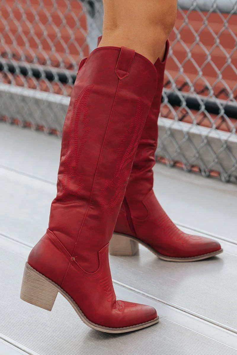 Red Wilder Knee High Western Boots | Magnolia Boutique