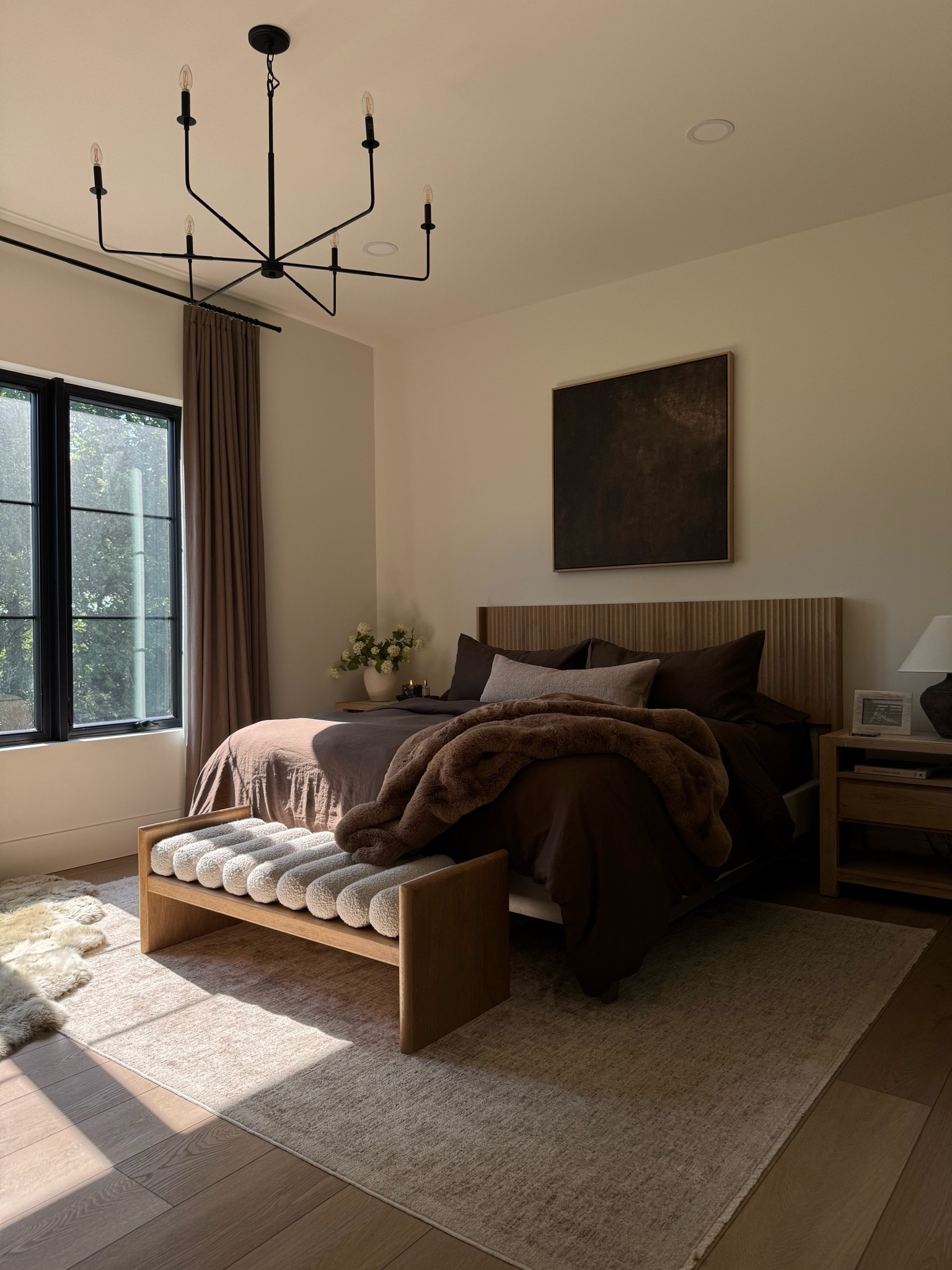 Moody fall bedroom styling with all the brown tones and soft layered textures 🤎

#LTKSeasonal #LTKHome #LTKSaleAlert