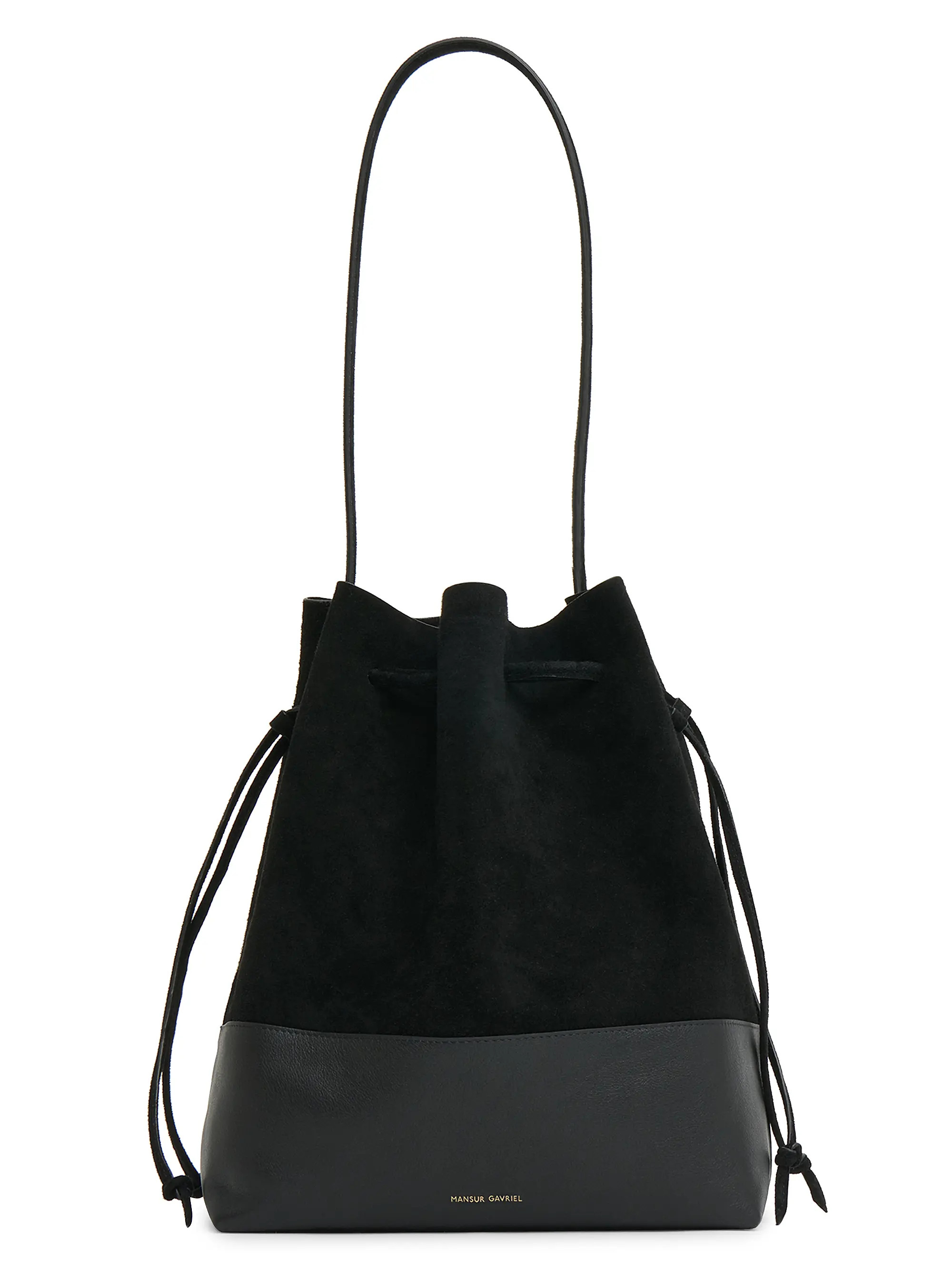 Leather & Suede Drawstring Bucket Bag | Saks Fifth Avenue