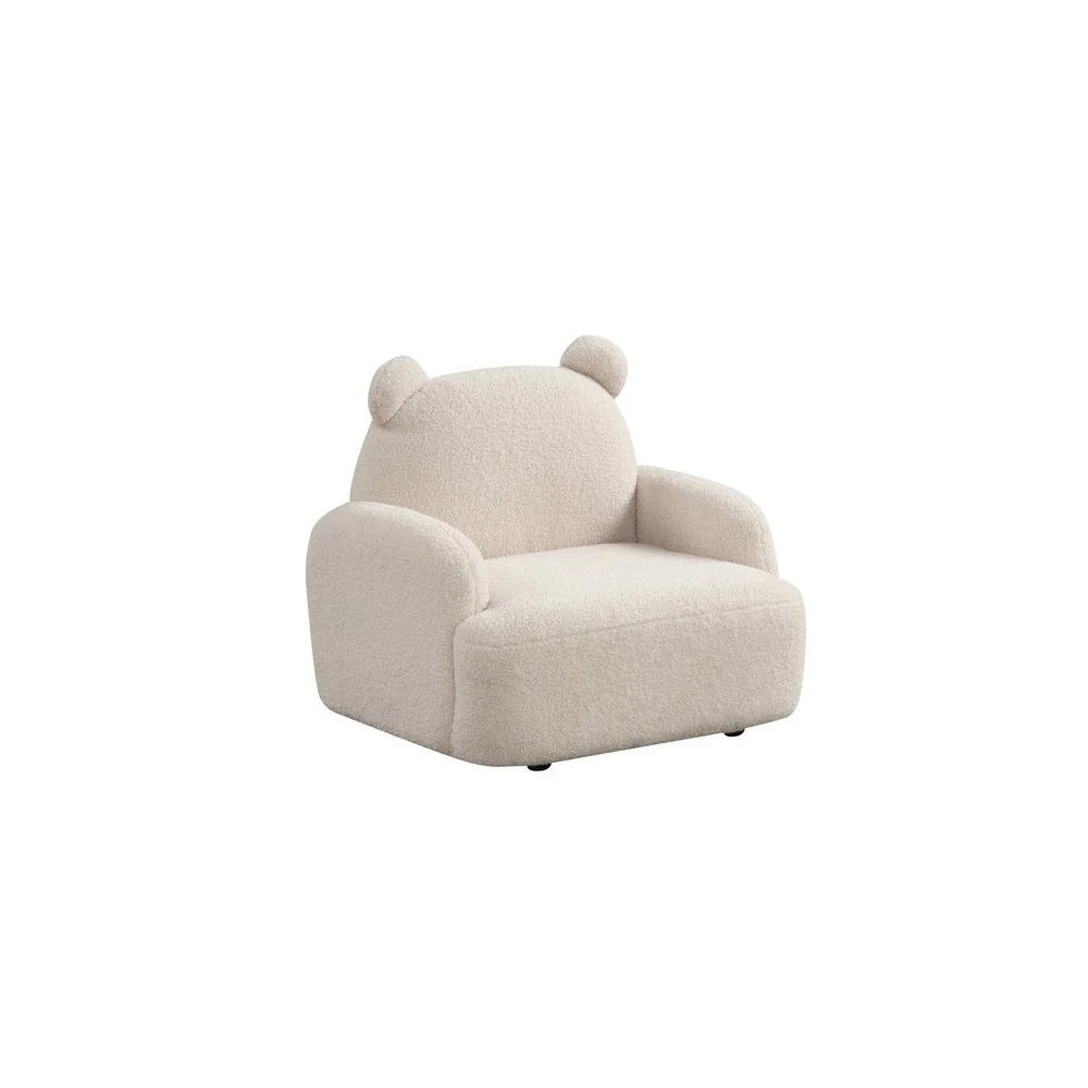 Raelynn 25.5"W Beige Sherpa Fabric Bear-Shaped Kids Armchair | Walmart (US)