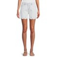 Time and Tru Women's Mid Rise Scallop Eyelet Hem Denim Shorts, 5” Inseam, Sizes 2-20 | Walmart (US)