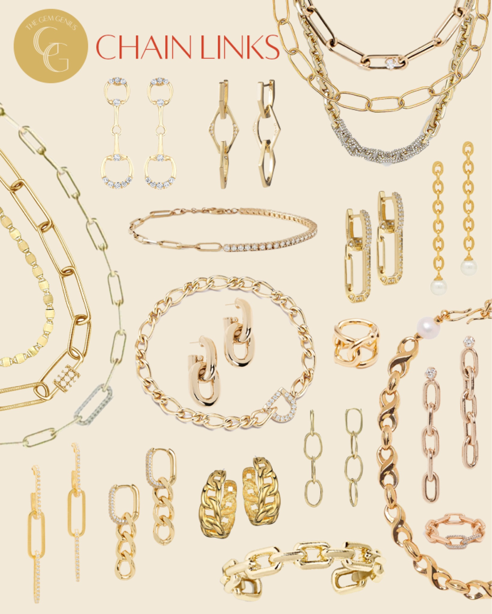 Chain Links // Striking gold chain links are everywhere! This trend has only gained momentum. Shop this edit of prettiest chain links for reasonable prices!

#thegemgenius #gemgenius #jewelry #jewels #jewelryaddict #gemstones #chainlink #goldchain #chainlinks #onlineshop #shopsmall #womenownedbusiness #smallbusiness #smallbusinessowner #onlinebusiness #womenowned #earrings #necklace #bracelet #braceletstacks #rings #accessories #womensstyle #womensfashion #instajewelry #jewelrygram #designerjewelry #statementjewelry #statementearrings #fashionjewelry #moodboard

#LTKSeasonal #LTKstyletip #LTKFind