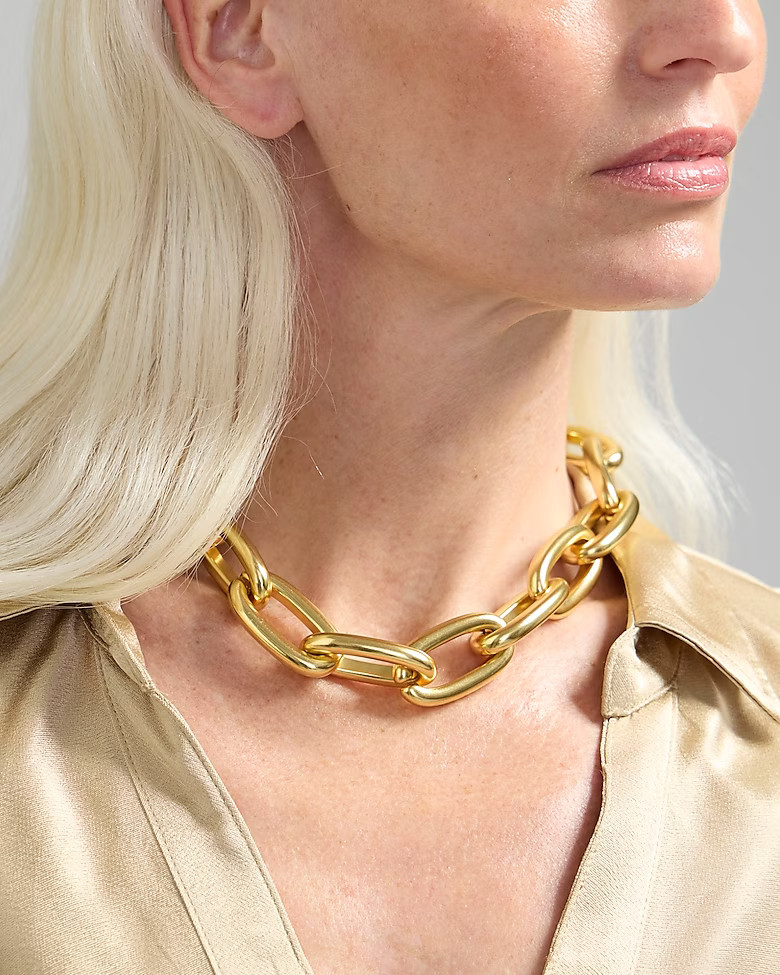 Metallic chainlink necklace | J. Crew US