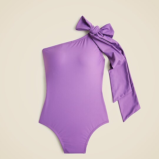 Bow one-shoulder one-piece | J. Crew US