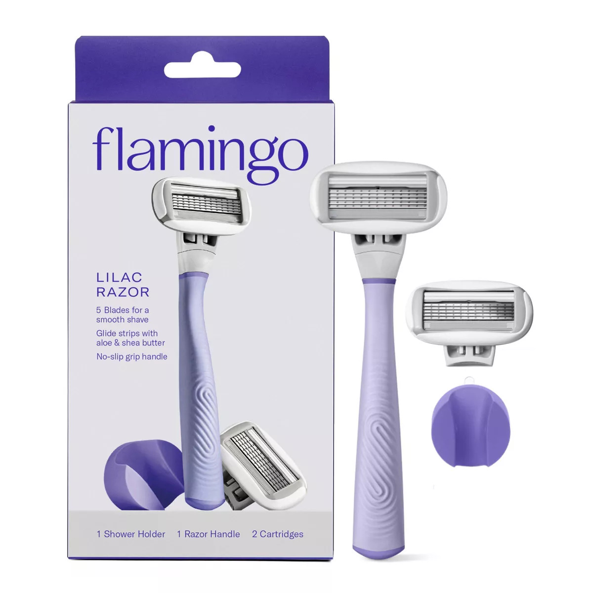 Flamingo 5-Blade Women's Razor - 1 Razor Handle + 2 Razor Blade Refills - Sage | Target