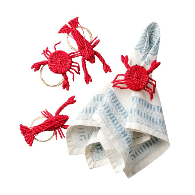 Crustacean Napkin Rings - Set of 4 | Cailini Coastal