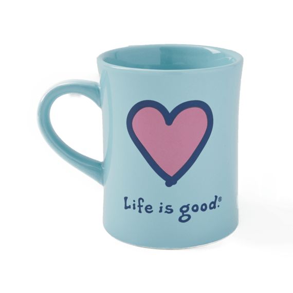 Heart Vintage Diner Mug | Life is good