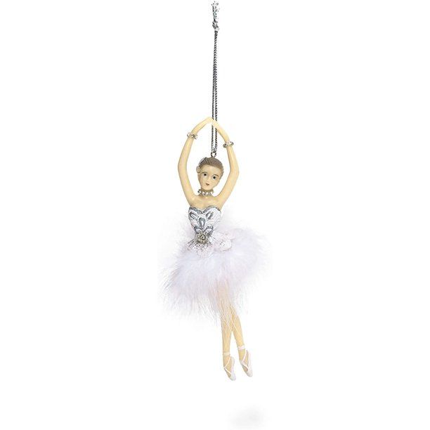White Ballerina Dancer Christmas Tree Hanging Ornaments, Xmas Decorations for Holiday Party Gifts... | Walmart (US)