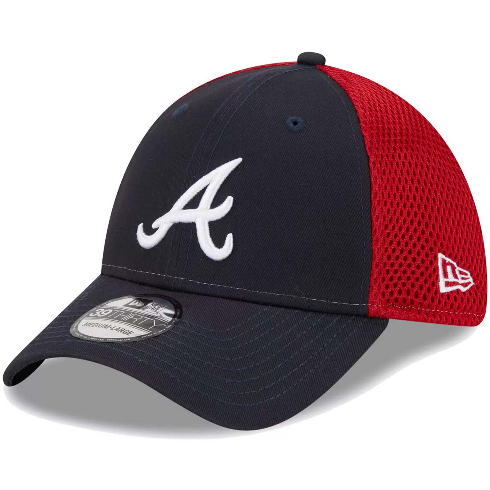 Men's New Era Navy Atlanta Braves Team Neo 39THIRTY Flex Hat, Size: Small/Medium, Blue | Kohl's