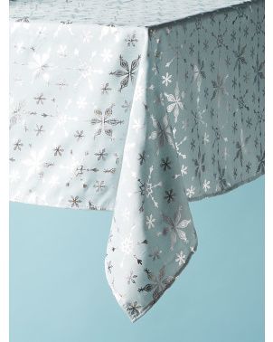 Snowflakes Printed Tablecloth | Holiday Decor | HomeGoods | HomeGoods