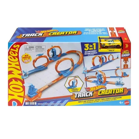 Hot Wheels Track Creator Triple Loop Pack & 1:64 Scale Toy Car, Track-Building Set | Walmart (US)