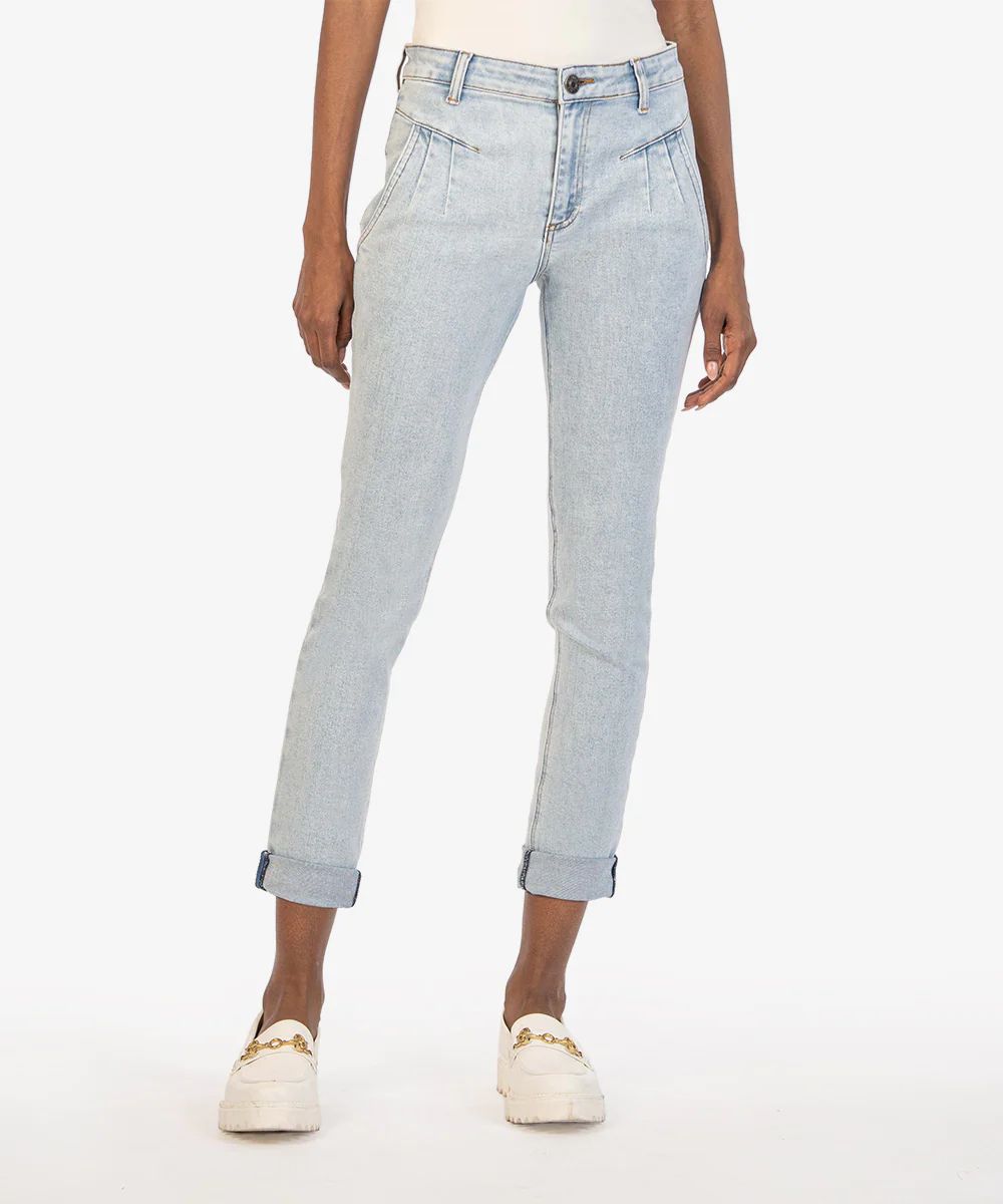 Rachael Pleated High Waist Straight Leg Jeans (Becoming Wash) - Kut from the Kloth | Kut From Kloth
