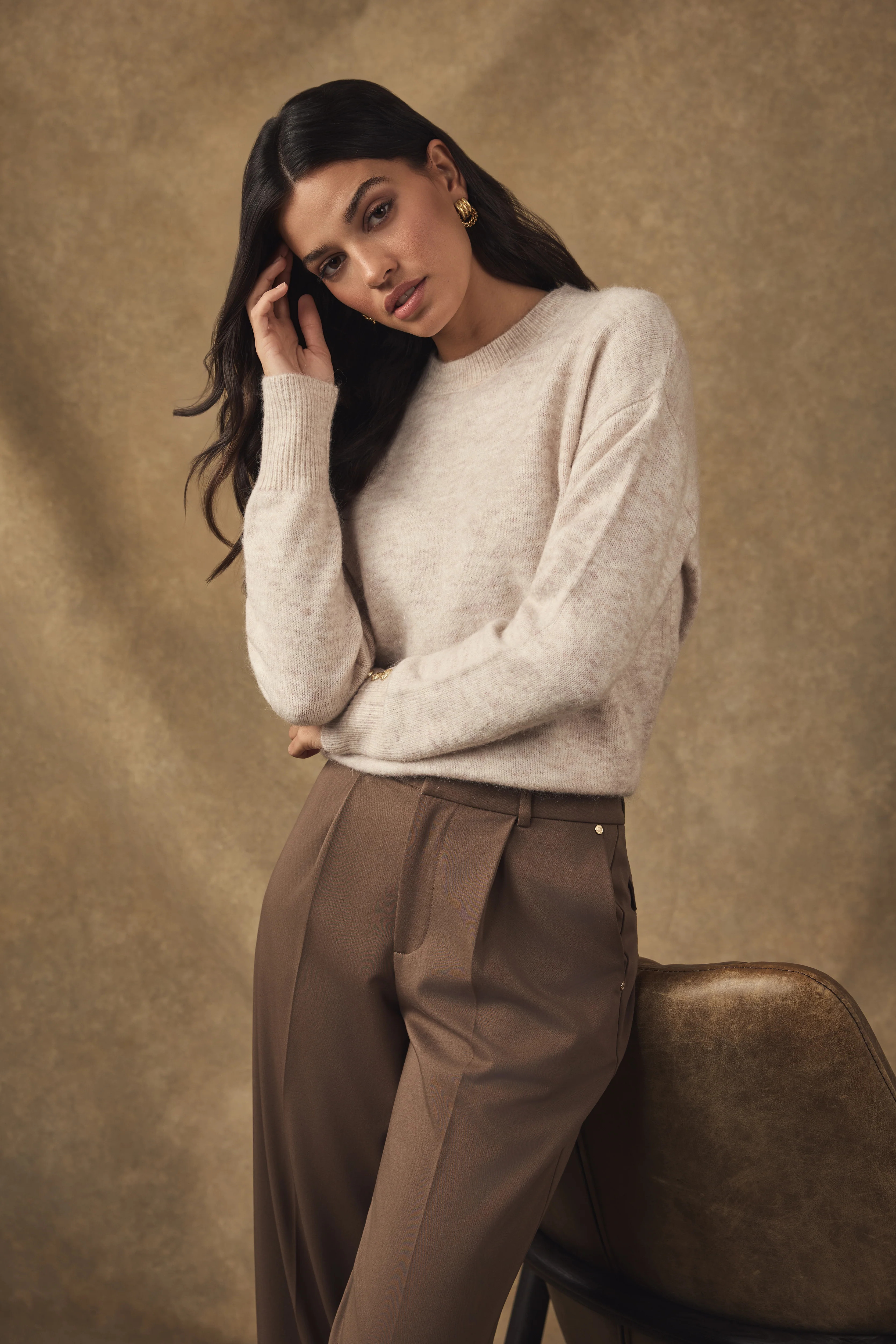 Tori Crew Neck Knit (Barley) | Holland Cooper