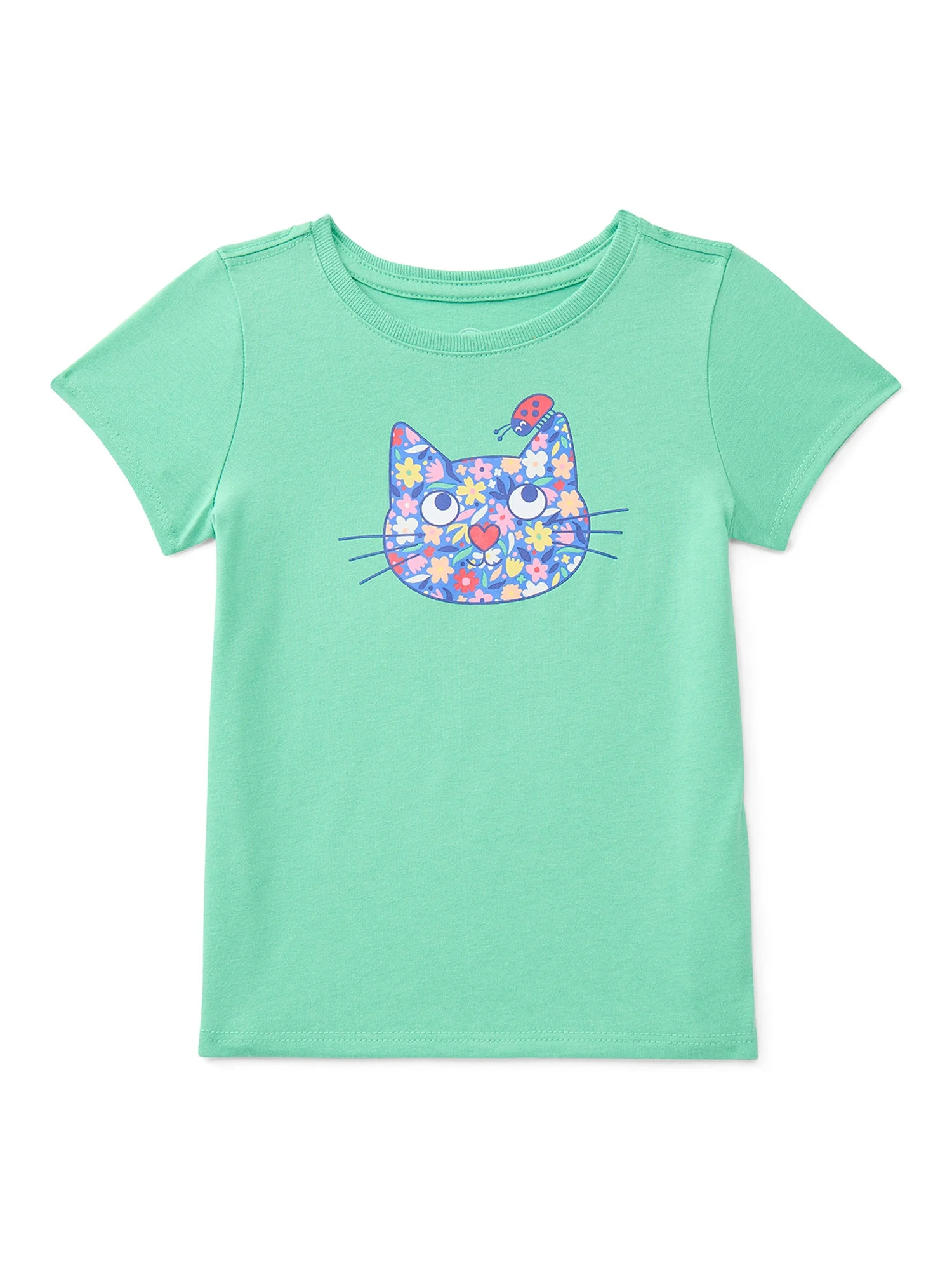 Wonder Nation Toddler Girls Tee with Short Sleeves, Sizes 18M-5T | Walmart (US)