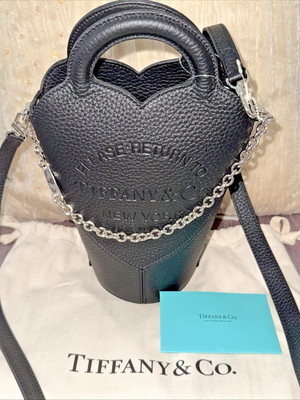 NWT Tiffany & Co. Return to Tiffany & Co. Leather Bucket Bag Black Chain Strap | eBay US