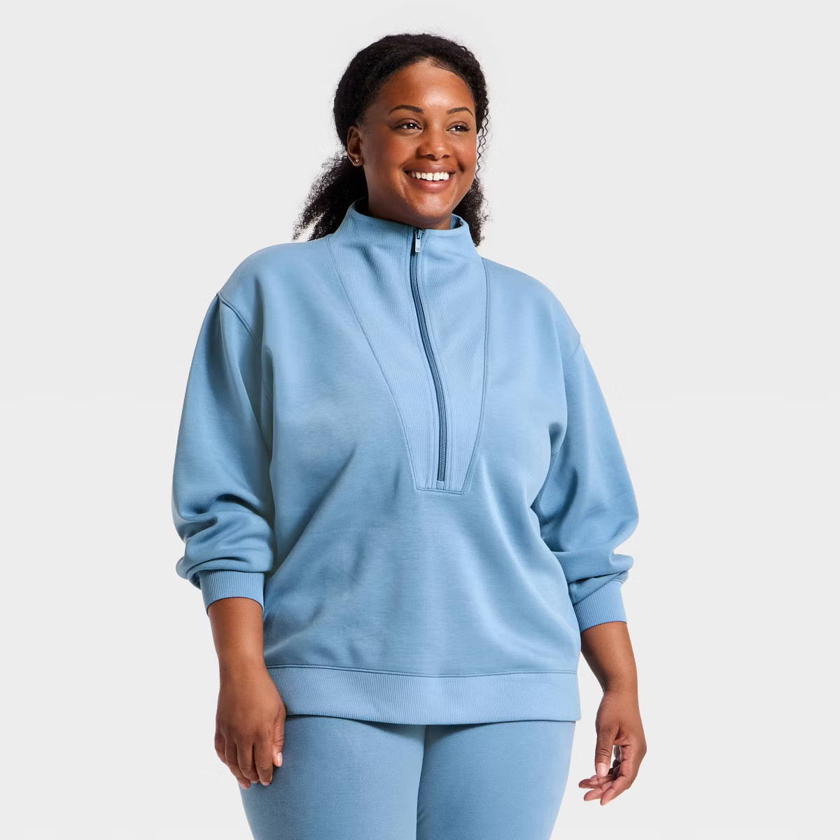 Women's Airy Sleek Deep Zip Pullover Sweatshirt - All In Motion™ | Target