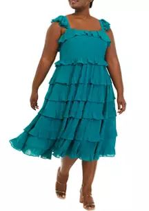 Plus Size Tiered Ruffle Dress | Belk