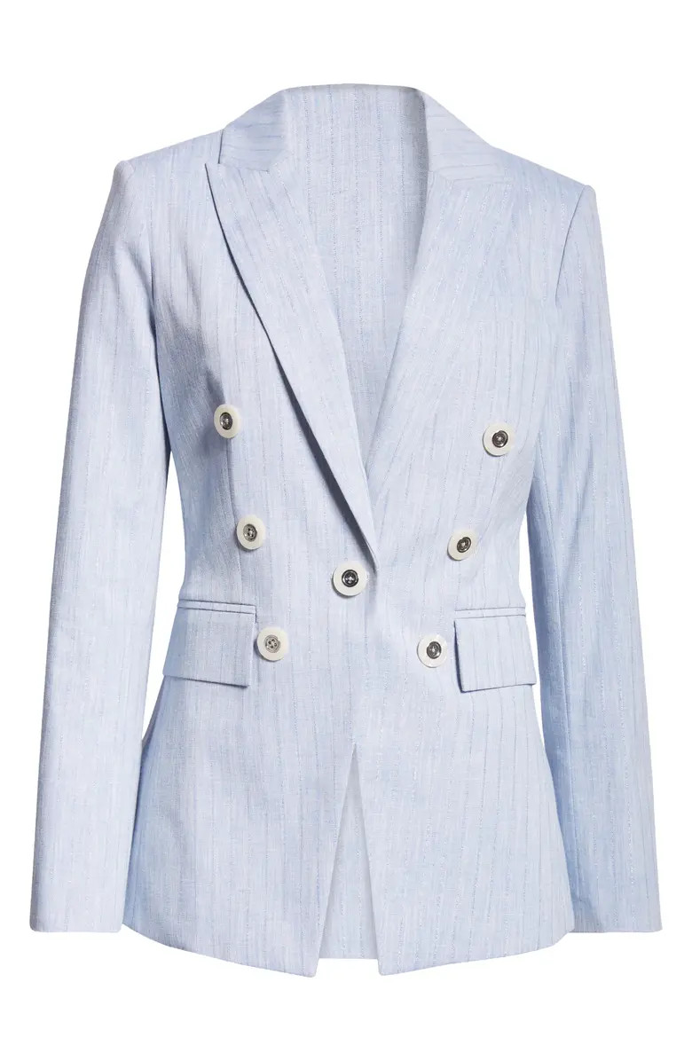 Veronica Beard Gaya Metallic Stripe Cotton Blend Dickey Jacket | Nordstrom | Nordstrom