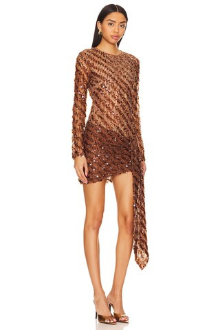 Camila Coelho Cataleya Sequin Mini Dress in Caramel from Revolve.com | Revolve Clothing (Global)