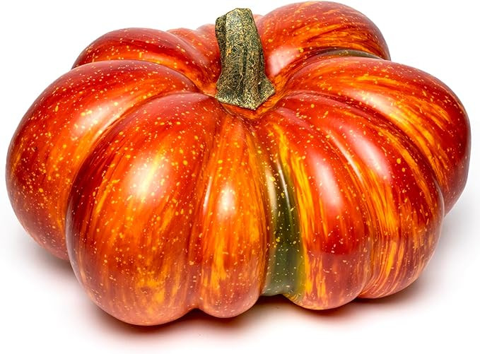 Large Artificial Pumpkin, 12.6inch Hand-Made Fake Pumpkin for Fall Harvest Festival Thanksgiving ... | Amazon (US)