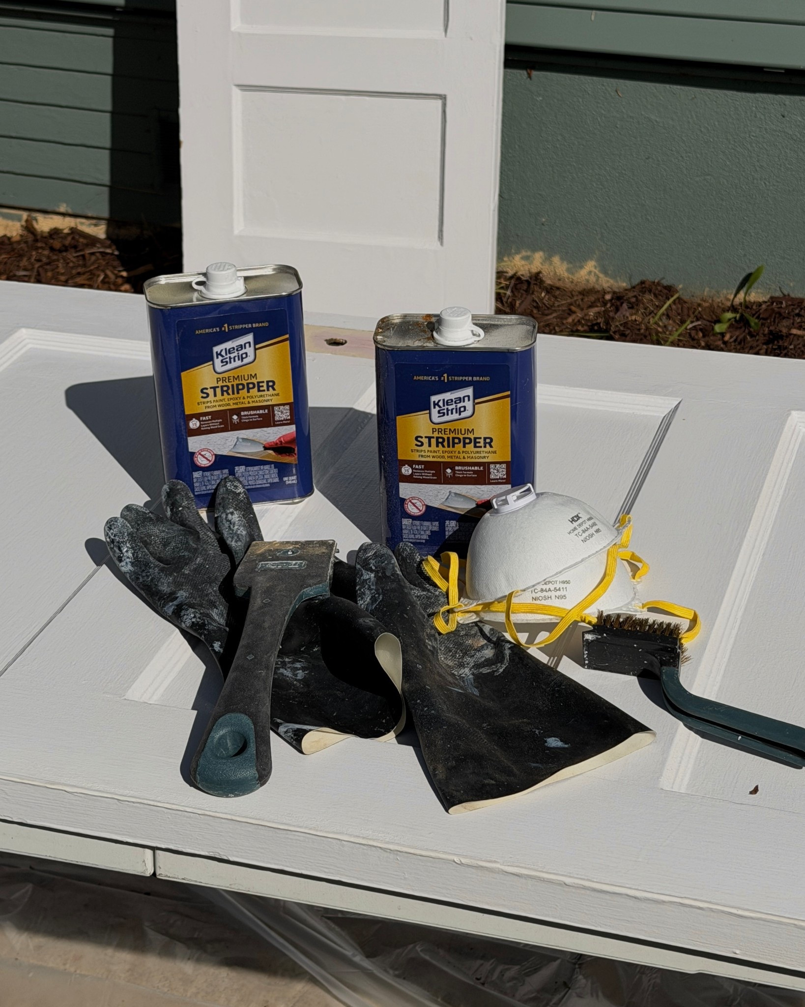 Everything I’ve used to strip the old pant from our doors and walls in our old 1920s house! 