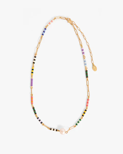 Le Stripe Pearl Necklace | Clare V.