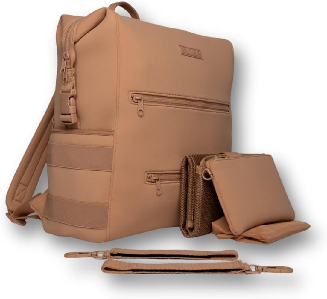 BUNSO Diaper Bag Backpack, Water-resistant Neoprene Bag With Changing Pad, Stroller Straps, Wet B... | Amazon (US)