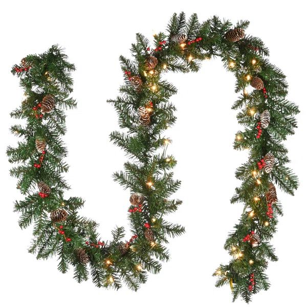 Gittery Mountain 108'' in. Lighted Faux Garland | Wayfair North America