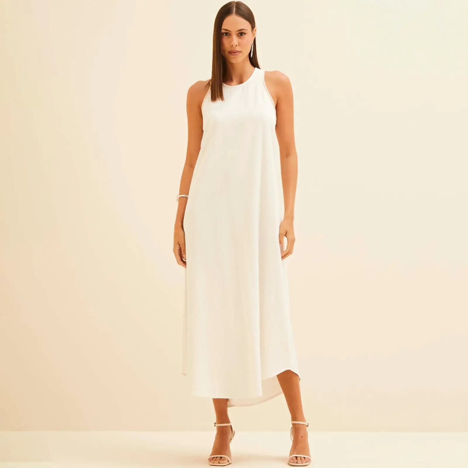 Vestido Mid Forum Confort Ve26 Off White Feminino | Dafiti (BR)