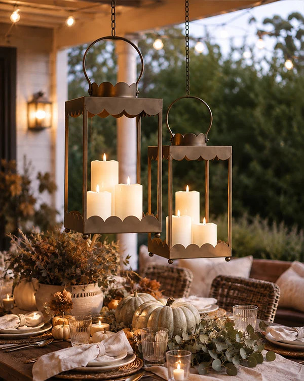 Oversized Fluted Metal Candle Lanterns, Set of 2 | Decor Steals